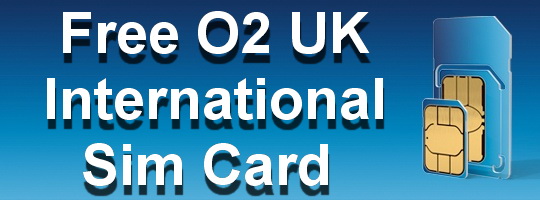 Free O2 UK International  Sim Card