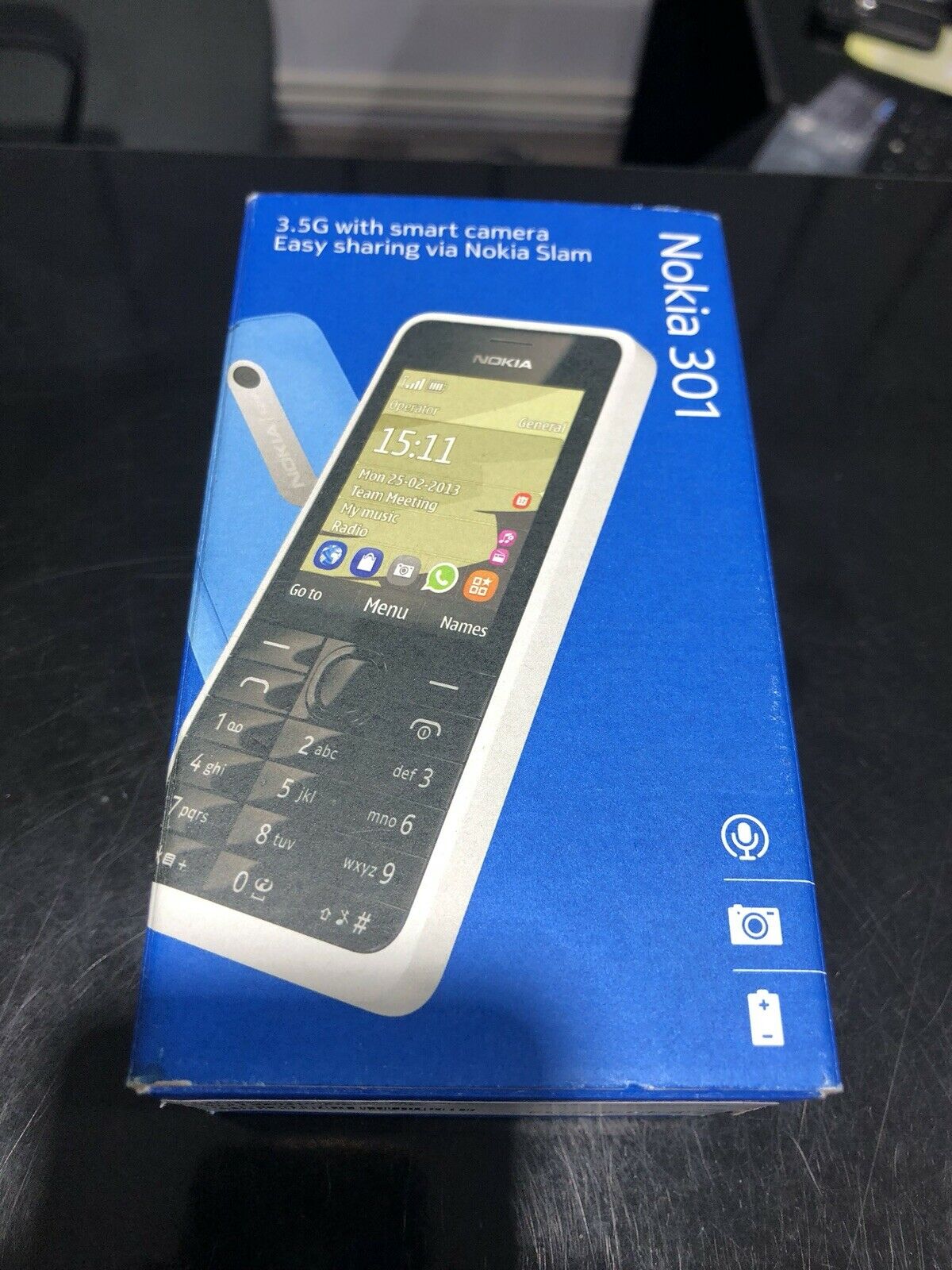 Nokia 301 301.1 RM 840 Black 3G Mobile Phone Unlocked Kosher Tag Approved